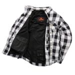 Hot Leathers JKM3005 Men’s White and Black Armored Flannel Motorcycle Shirt-Jacket w/ CE Armor Protection - Image 8
