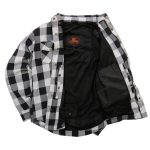 Hot Leathers JKM3005 Men’s White and Black Armored Flannel Motorcycle Shirt-Jacket w/ CE Armor Protection - Image 5