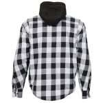 Hot Leathers JKM3006 Men’s Black and White Hooded Armored Flannel Motorcycle Shirt-Jacket w/ CE Armor Protection - Image 12