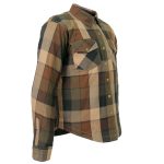 Hot Leathers JKM3007 Men’s Black and Brown Armored Flannel Motorcycle Shirt-Jacket w/ CE Armor Protection - Image 13