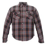 Hot Leathers JKM3010 Men’s Black/Grey/Orange Armored Flannel Motorcycle Shirt-Jacket w/ CE Armor Protection