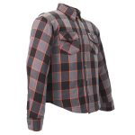 Hot Leathers JKM3010 Men’s Black/Grey/Orange Armored Flannel Motorcycle Shirt-Jacket w/ CE Armor Protection - Image 15