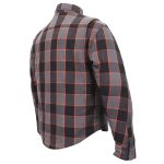Hot Leathers JKM3010 Men’s Black/Grey/Orange Armored Flannel Motorcycle Shirt-Jacket w/ CE Armor Protection - Image 14