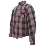 Hot Leathers JKM3010 Men’s Black/Grey/Orange Armored Flannel Motorcycle Shirt-Jacket w/ CE Armor Protection - Image 10