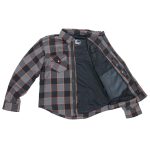 Hot Leathers JKM3010 Men’s Black/Grey/Orange Armored Flannel Motorcycle Shirt-Jacket w/ CE Armor Protection - Image 6