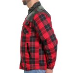 Hot Leathers JKM3201 Men’s Red and Black Aramid Fibers Reinforced Leather and Plaid Flannel Shirt - Image 13