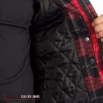 Hot Leathers JKM3201 Men’s Red and Black Aramid Fibers Reinforced Leather and Plaid Flannel Shirt - Image 11