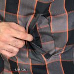 Hot Leathers JKM3202 Men’s Grey Black and Orange Aramid Fibers Reinforced Leather and Plaid Flannel Shirt - Image 11