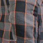 Hot Leathers JKM3202 Men’s Grey Black and Orange Aramid Fibers Reinforced Leather and Plaid Flannel Shirt - Image 9