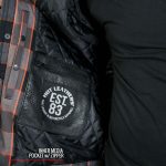 Hot Leathers JKM3202 Men’s Grey Black and Orange Aramid Fibers Reinforced Leather and Plaid Flannel Shirt - Image 4