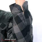 Hot Leathers JKM3203 Men’s Grey and Black Aramid Fibers Reinforced Leather and Plaid Flannel Shirt - Image 11