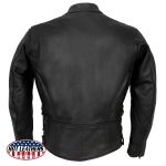 Hot Leathers JKM5002 USA Made Men’s Black Vented Premium Leather Motorcycle Jacket with Side Lace - Image 2
