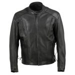 Hot Leathers JKM5002 USA Made Men’s ‘Air Stream’ Vented Black Premium Leather MC Jacket with Side Laces - Image 7