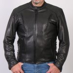 Hot Leathers JKM5002 USA Made Men’s Black Vented Premium Leather Motorcycle Jacket with Side Lace - Image 3