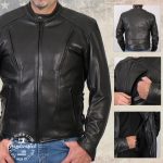 Hot Leathers JKM5002 USA Made Men’s ‘Air Stream’ Vented Black Premium Leather MC Jacket with Side Laces - Image 6