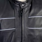 Hot Leathers JKM5003 USA Made Men’s Premium Black Leather Motorcycle Jacket with Reflective Piping - Image 10