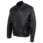 Hot Leathers JKM5003 USA Made Men’s ‘Echo’ Premium Black Leather Motorcycle Jacket with Reflective Piping - Image 9
