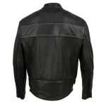 Hot Leathers JKM5003 USA Made Men’s ‘Echo’ Premium Black Leather Motorcycle Jacket with Reflective Piping - Image 7