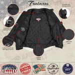 Hot Leathers JKM5003 USA Made Men’s ‘Echo’ Premium Black Leather Motorcycle Jacket with Reflective Piping - Image 4