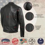 Hot Leathers JKM5006 USA Made Men’s ‘Rumble’ Black Premium Leather Motorcycle Jacket - Image 4