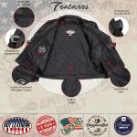 Hot Leathers JKM5008 USA Made Men’s ‘Revolve’ Black Premium Leather Vented Motorcycle Jacket - Image 5