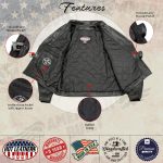 Hot Leathers JKM5009 USA Made Men’s ‘The Dean’ Black Premium Leather Throwback Motorcycle Jacket - Image 4