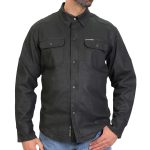 Hot Leathers JKM6003 Men’s Black Waxed Cotton Concealed Carry Motorcycle Casual Shirt Jacket