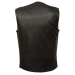 Just Leather JSM3511 Men’s Black Collarless Dual Snap and Zipper Front Club Vest - Image 2