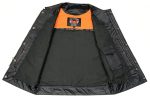Just Leather JSM3511 Men’s Black Collarless Dual Snap and Zipper Front Club Vest - Image 5