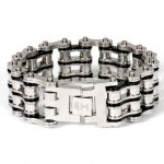 Hot Leathers JWB4105 Triple Wide Silver Motorcycle Chain Bracelets - Image 2