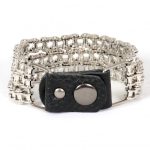 Hot Leathers JWB5103 Triple Wide Silver Motorcycle Chain Bracelets - Image 2