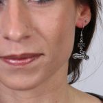 Hot Leathers JWE1109 Big Iron Cross and Motorcycle Earrings - Image 2