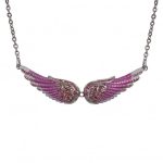 Hot Leathers JWN1006 Pink Angel Wings Necklace - Image 3