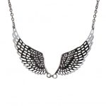 Hot Leathers JWN1007 Black Angel Wings Necklace - Image 3