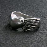 Hot Leathers JWR1101 Women’s Silver ‘Winged Heart’ Stainless-Steel Ring