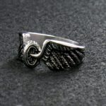 Hot Leathers JWR1102 Silver Wing Wheel Stainless Steel Ring
