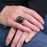 Hot Leathers JWR1104 Sugar Skull Stainless Steel Ring - Image 2