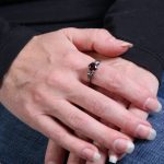Hot Leathers JWR1109 Red Stone Small Skull Stainless Steel Ring - Image 2