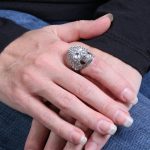 Hot Leathers JWR1113 Bling Skull Stainless Steel Ring - Image 2