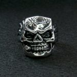 Hot Leathers JWR2102 Men’s Skull Cigar Stainless Steel Ring - Image 2