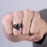Hot Leathers JWR2102 Men’s Skull Cigar Stainless Steel Ring - Image 4