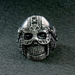 Hot Leathers JWR2105 Men’s Cyborg Skull Stainless Steel Ring - Image 2