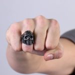 Hot Leathers JWR2105 Men’s Cyborg Skull Stainless Steel Ring - Image 4