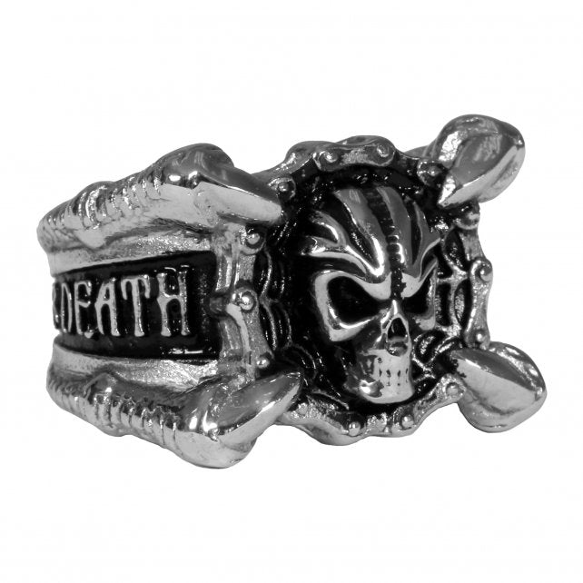 Hot Leathers JWR2125 Men’s Freedom or Death Skull Stainless Steel Ring