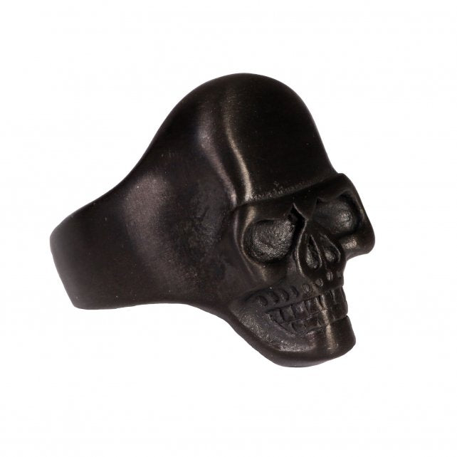 Hot Leathers JWR2127 Men’s Black Matte Smooth Skull Stainless Steel Ring