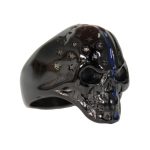 Hot Leathers JWR2130 Men’s Black ‘Police Flag Skull’ Stainless Steel Ring