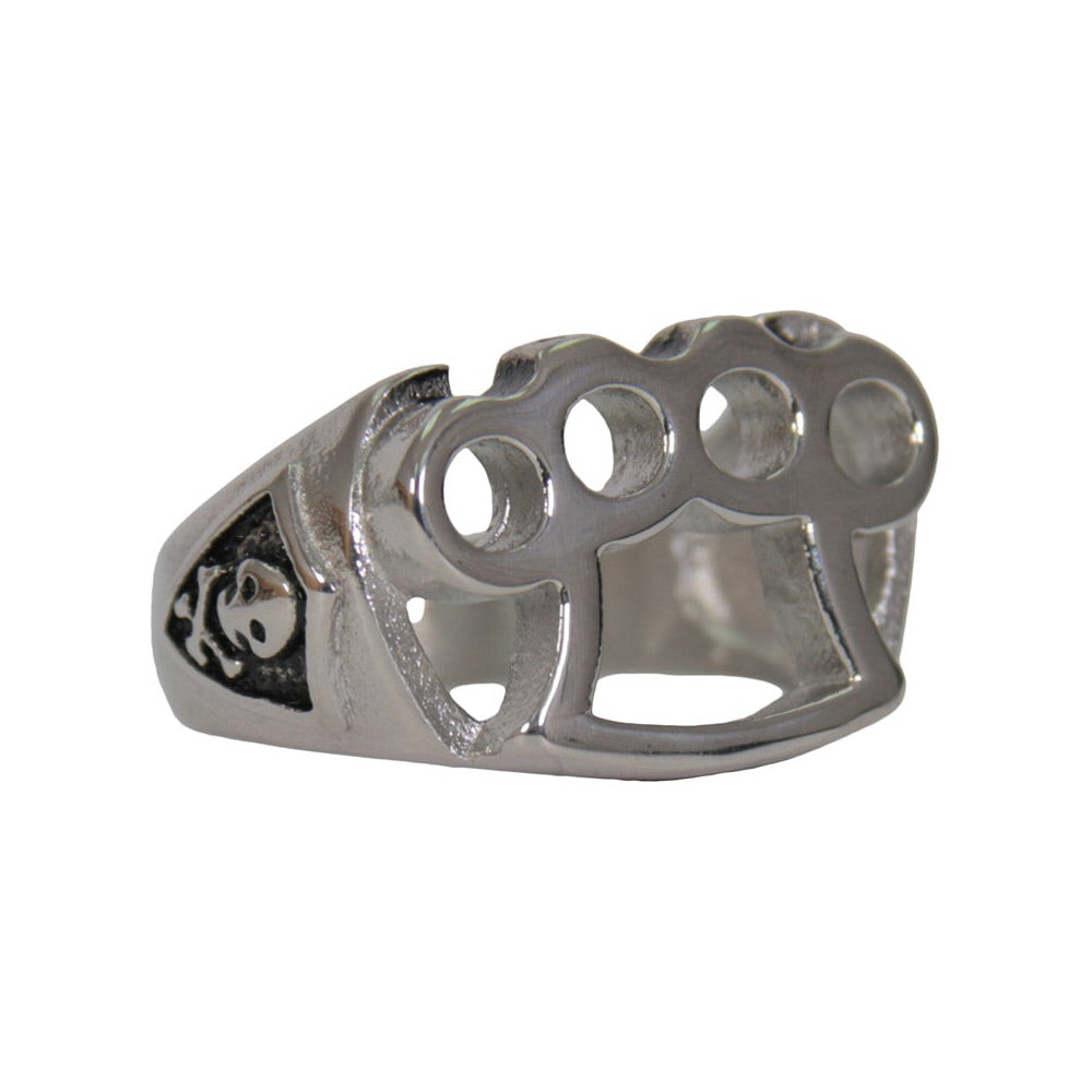 Hot Leathers JWR2133 Men’s Silver ‘Brass Knuckles’ Stainless Steel Ring