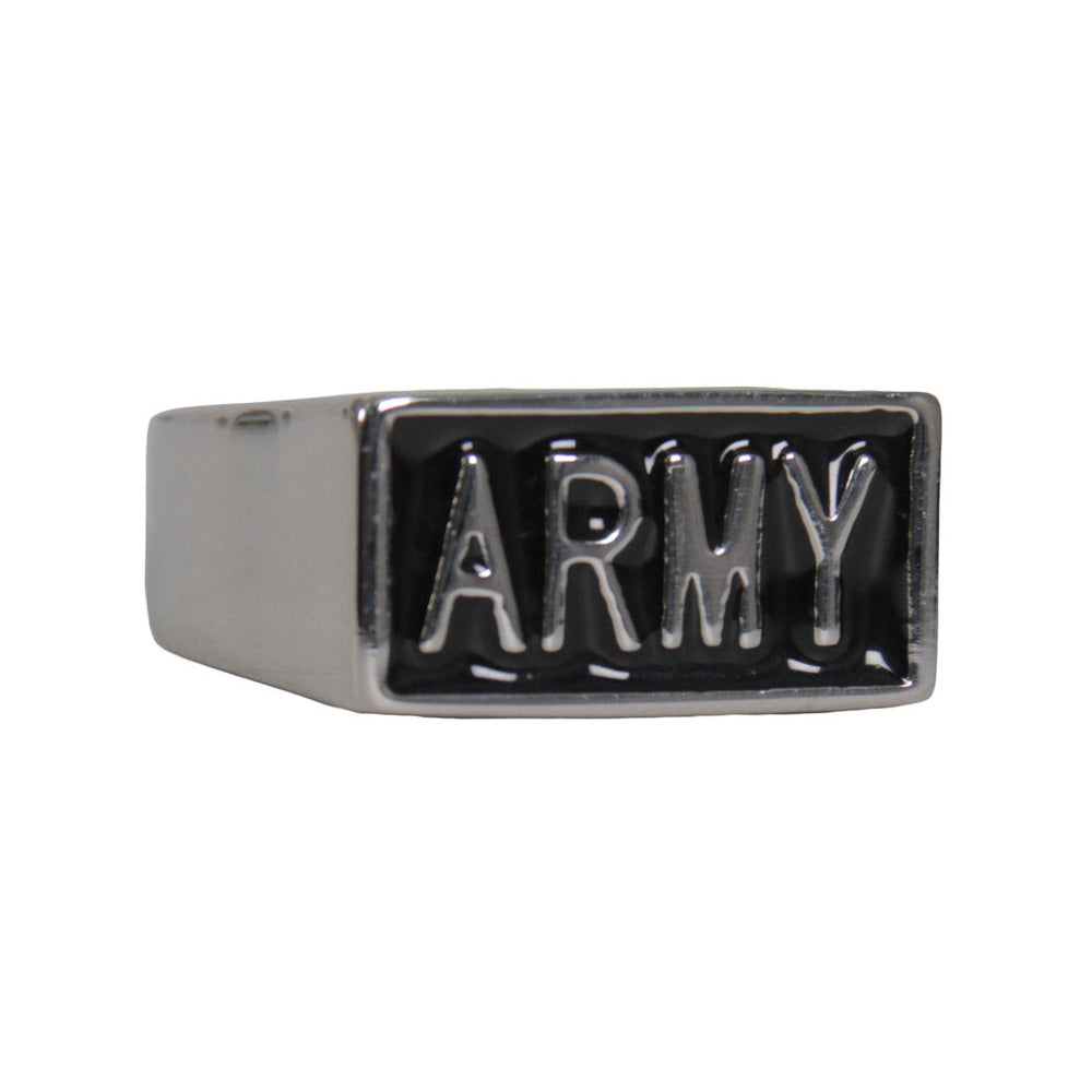 Hot Leathers JWR2137 Men’s Silver ‘Army’ Stainless Steel Ring