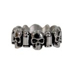 Hot Leathers JWR2142 Men’s Silver ‘Skull and Bullet’ Stainless Steel Ring