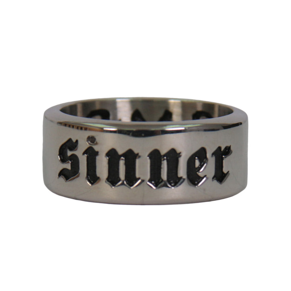 Hot Leathers JWR2146 Men’s Silver ‘Wide Band Sinner’ Stainless Steel Ring